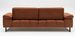 Canapé droit moderne 3 places tissu doux orange pieds métal noir Kustone 239 cm - Photo n°4