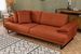 Canapé droit moderne 3 places tissu doux orange pieds métal noir Kustone 239 cm - Photo n°8