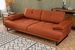Canapé droit moderne 3 places tissu doux orange pieds métal noir Kustone 239 cm - Photo n°11