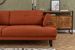 Canapé droit moderne 3 places tissu doux orange pieds métal noir Kustone 239 cm - Photo n°15