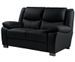 Canapé fixe 2 places cuir noir Maliza - Photo n°1