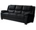 Canapé fixe 3 places cuir noir Maliza - Photo n°1