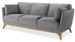 Canapé haut de gamme 3 places assise tissu gris et pieds bois plaqué Noyer Luxy - Photo n°1