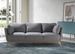 Canapé haut de gamme 3 places assise tissu gris et pieds bois plaqué Noyer Luxy - Photo n°4