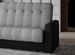 Canapé lit 3 places tissu gris clair et simili cuir noir Barote 210 cm - Photo n°3