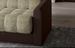 Canapé lit 3 places tissu gris foncé et simili cuir blanc Barote 210 cm - Photo n°5