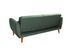 Canapé lit 3 places tissu lin vert et pieds bois naturel Shekal 210 cm - Photo n°5