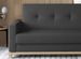 Canapé lit 3 places tissu noir et pieds en bois de hêtre Saline 216 cm - Photo n°2