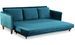 Canapé lit 3 places velours bleu et pieds bois clair Lix 210 cm - Photo n°2