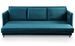 Canapé lit 3 places velours bleu et pieds bois clair Lix 210 cm - Photo n°3
