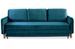 Canapé lit 3 places velours bleu et pieds bois clair Lix 210 cm - Photo n°1
