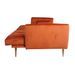Canapé lit 3 places velours orange et pieds métal dorés Lokane - Photo n°9