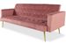 Canapé lit 3 places velours rose et pieds métal doré Justine 175 cm - Photo n°5