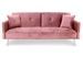 Canapé lit 3 places velours rose et pieds métal gris Mindy - Photo n°1