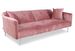 Canapé lit 3 places velours rose et pieds métal gris Mindy - Photo n°2