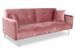 Canapé lit 3 places velours rose et pieds métal gris Mindy - Photo n°4