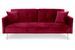 Canapé lit 3 places velours rouge et pieds métal gris Mindy - Photo n°1