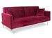 Canapé lit 3 places velours rouge et pieds métal gris Mindy - Photo n°4