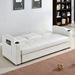 Canapé lit avec coffre simili cuir blanc 80x200 cm Barco - Photo n°3