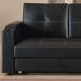 Canapé lit avec coffre simili cuir noir 80x200 cm Barco - Photo n°4