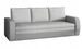 Canapé lit tissu et simili cuir gris avec coffre de rangement Liverna 220 cm - Photo n°1