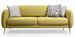 Canapé moderne 3 places tissu jaune et pieds métal noir Kezila 214 cm - Photo n°2