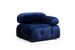 Canapé modulable velours bleu foncé 4 places avec pouf Noah - Photo n°2