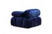 Canapé modulable velours bleu foncé 4 places avec pouf Noah - Photo n°7