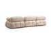 Canapé modulable velours crème 4 places avec pouf Noah - Photo n°2