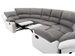 Canapé panoramique avec relaxation manuel simili cuir blanc et microfibre gris Spaco - Photo n°11