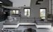 Canapé panoramique bi-matières tissu gris et simili cuir blanc coffre de rangement à gauche Kutty 345 cm - Photo n°2