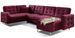 Canapé panoramique convertible ANSKA en velours avec pieds en bois naturel – 325 cm - Photo n°1