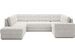 Canapé panoramique convertible BLOOM en tissu capitonné avec coffre – 299 cm - Photo n°1