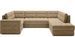 Canapé panoramique convertible BLOOM en tissu capitonné avec coffre – 299 cm - Photo n°1