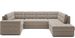 Canapé panoramique convertible BLOOM en velours capitonné avec coffre – 299 cm - Photo n°1