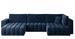 Canapé panoramique convertible BOSTON en tissu capitonné – 350 cm - Photo n°1