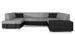 Canapé panoramique convertible HOUSTON en bi-matière avec coffre de rangement - Photo n°1