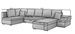 Canapé panoramique convertible tissu gris Jonaz 340 cm - Photo n°8