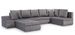 Canapé panoramique convertible tissu gris Jonaz 340 cm - Photo n°7