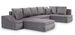 Canapé panoramique convertible tissu gris Jonaz 340 cm - Photo n°8