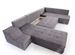 Canapé panoramique convertible tissu gris Jonaz 340 cm - Photo n°9