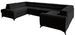 Canapé panoramique convertible tissu noir avec coffre de rangement Louve 340 cm - Photo n°21