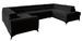 Canapé panoramique convertible tissu noir avec coffre de rangement Louve 340 cm - Photo n°1