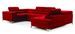 Canapé panoramique convertible velours rouge avec coffre de rangement Triano 342 cm - Photo n°1