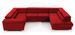 Canapé panoramique convertible velours rouge avec coffre de rangement Triano 342 cm - Photo n°5