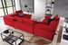 Canapé panoramique convertible velours rouge avec coffre de rangement Triano 342 cm - Photo n°12