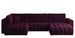 Canapé panoramique d'angle convertible BOSTON en velours capitonné – 350 cm - Photo n°1