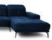 Canapé panoramique design velours bleu nuit têtières angle gauche avec accoudoir Stan 350 cm - Photo n°4