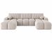 Canapé panoramique en U VANITY convertible – Velours côtelé & coffre intégré - 319 cm - Photo n°1