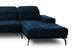 Canapé panoramique moderne tissu bleu nuit têtières angle gauche Versus 350 cm - Photo n°2